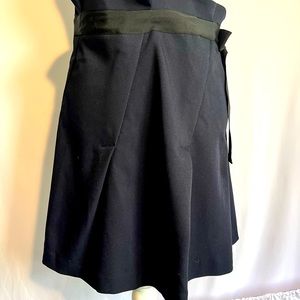 Halogen Size 18 Navy Pleated Paper Bag Waist Bow Skirt